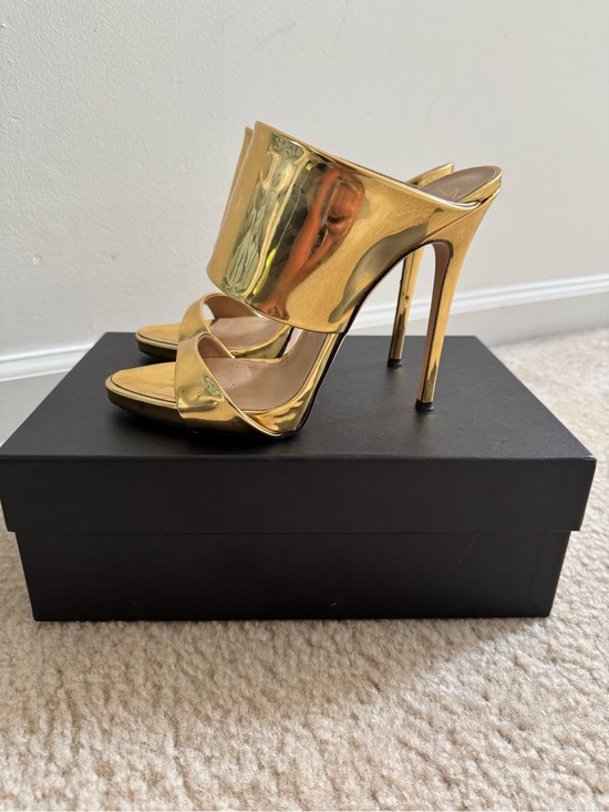 Giuseppe Zanotti Shoes - Giuseppe Zanotti Metallic Gold Stiletto Slide Sandals